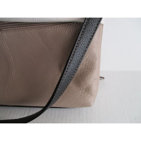 Tignanello Beige Cream Color-blocked Shoulder Bag Black Adjustable Strap - Picture 8 of 8